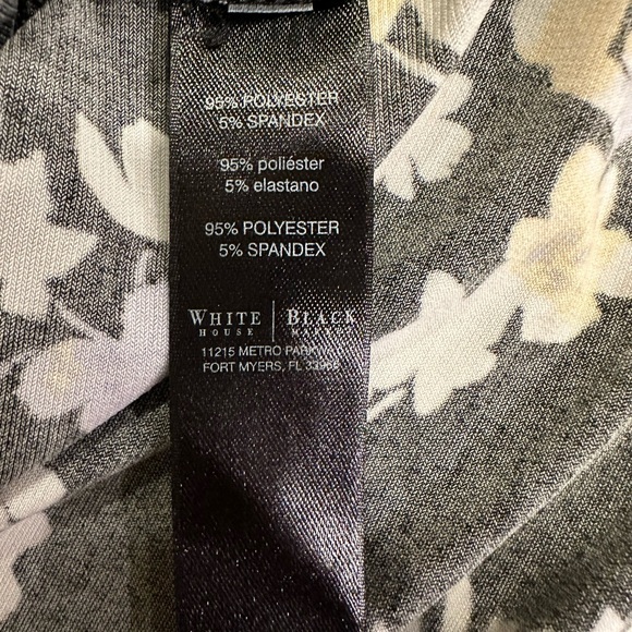 White House Black Market Top Shirt Navy Floral Large‎ - Picture 6 of 7